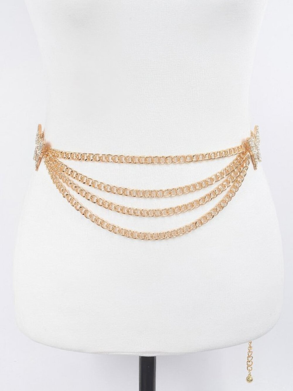 Butterfly Buckle Layered Chain Belt